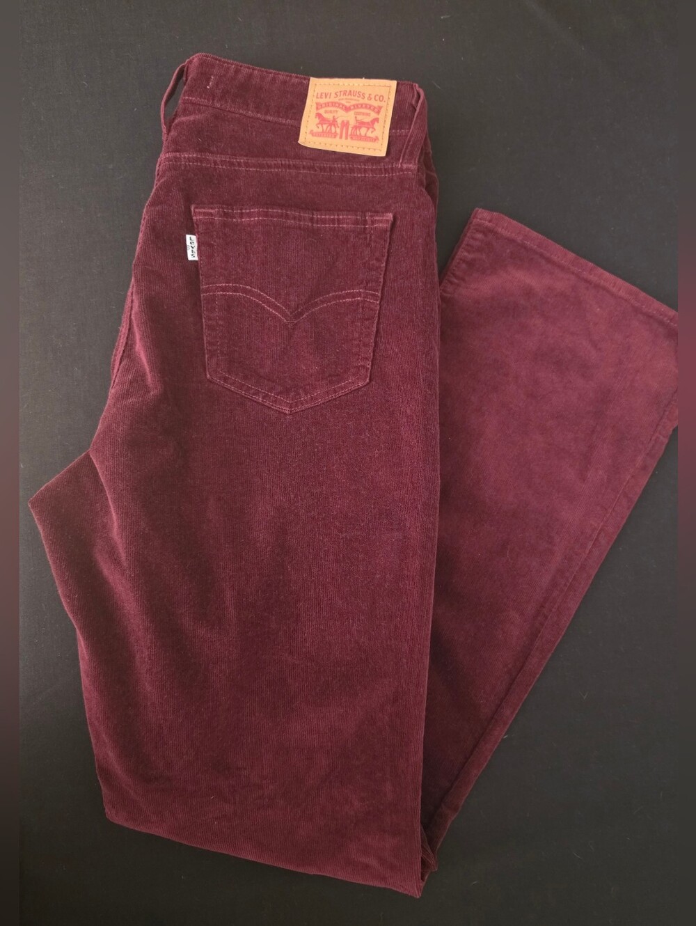 Levi's Wine Corduroy Flare Jeans